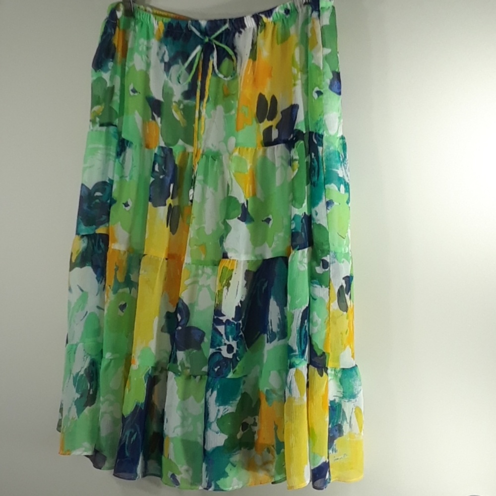 23rd St. multi colored lined skirt XL